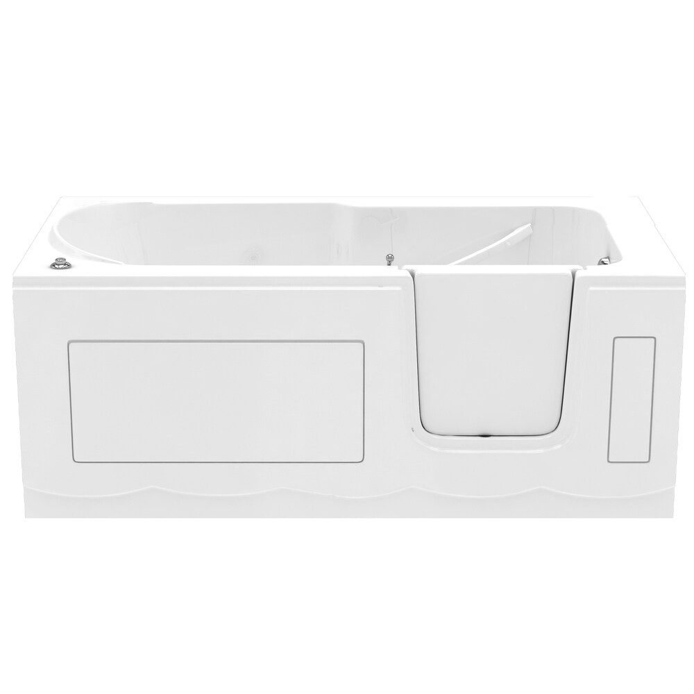 MediTub Step In 30x60 inch Right Drain White Air Jetted Step In Bathtub