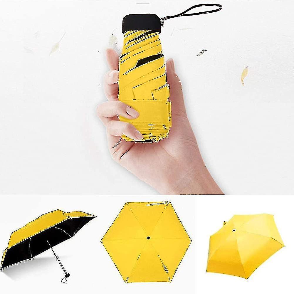 Mini Portable 5-folding Slim Pocket Flat Umbrella. Travel Mini Umbrella. Sun Rain