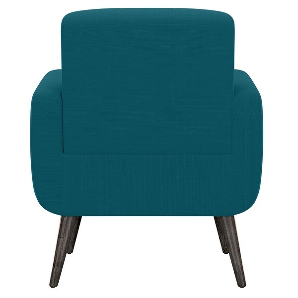 Keflavik Mid-century Peacock Blue Linen Arm Chair