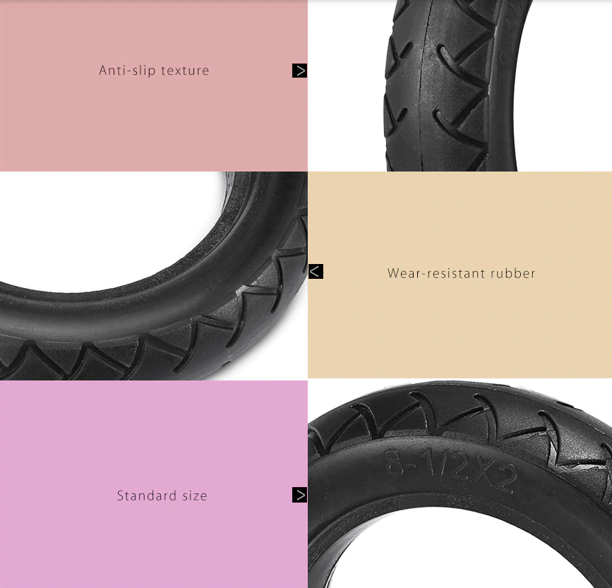 New Image M365 /Pro/Pro2 /1S Skateboard Tyre Wheels 8.5inch 8 1/2 X 2 Replacement Accessories Electric Scooter Solid Tire