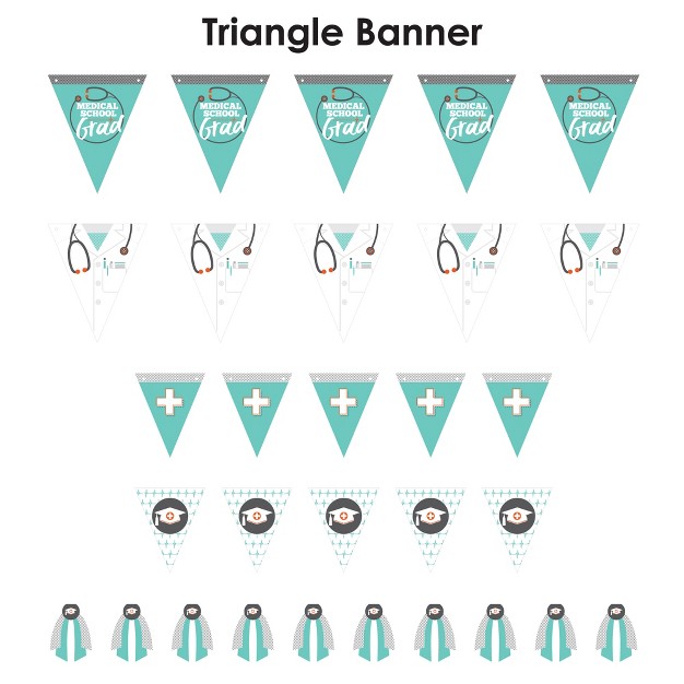 Big Dot Of Happiness 30 Piece Medical School Graduation Party Pennant Triangle Banner