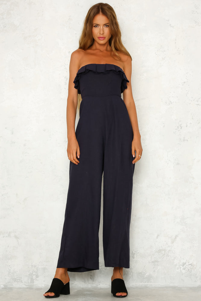 Not Working Out Jumpsuit Navy