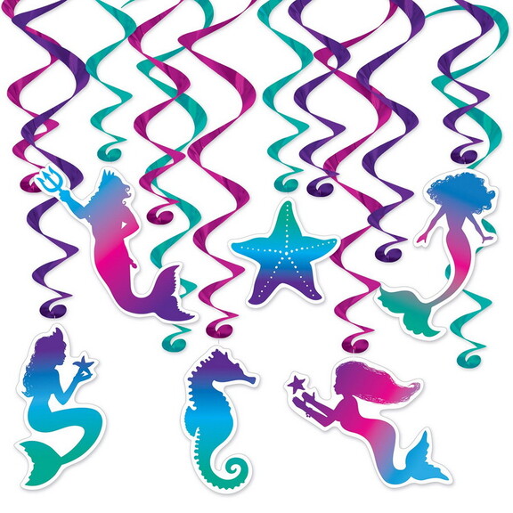 Beistle 53432 Mermaid Whirls  6 whirls w/icons6 ...