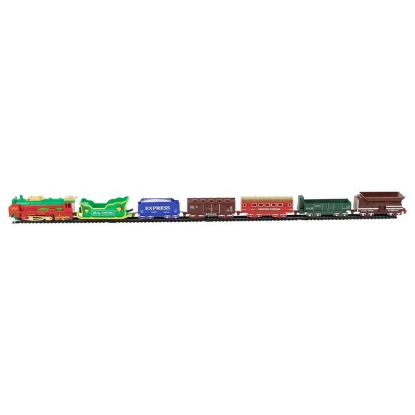 23 Pc Battery Operated Lighted and Animated Classic Christmas Train Set with Oval Track