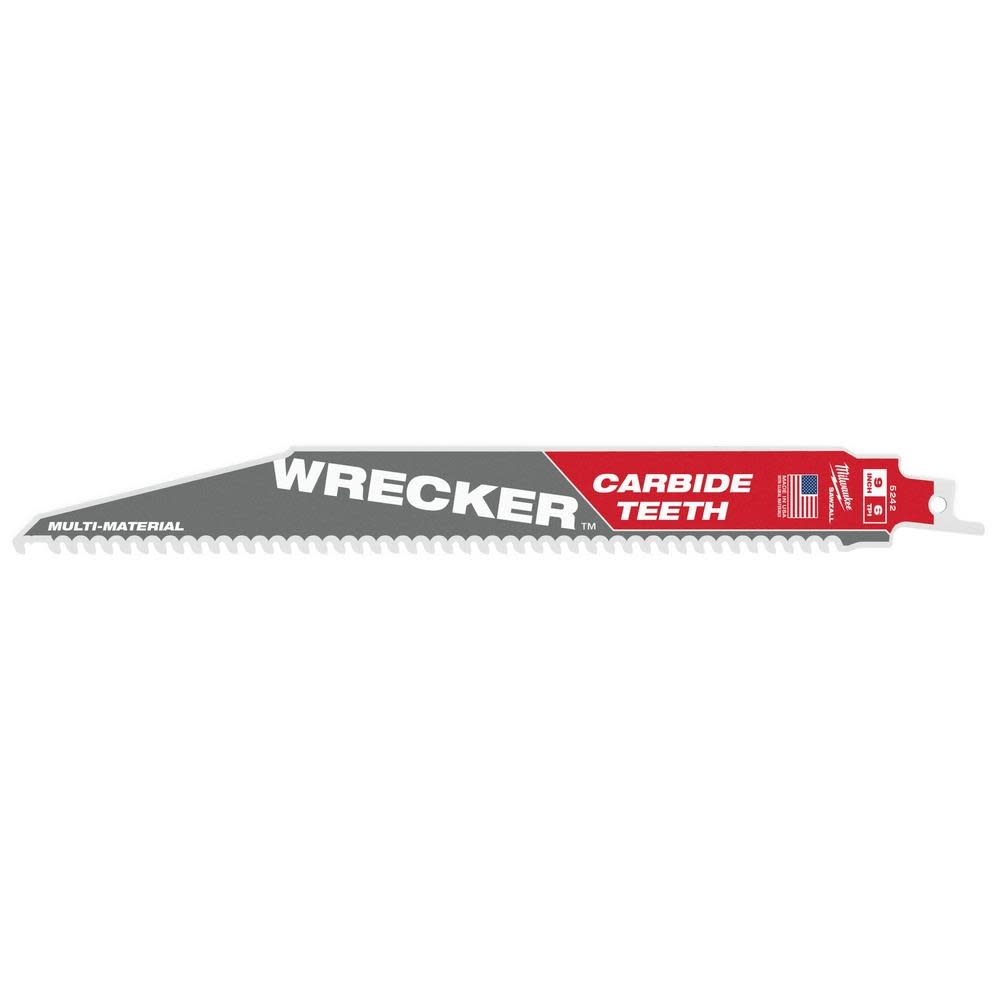 Milwaukee 9 6 TPI THE WRECKER with Carbide Teeth SAWZALL Blade 3PK 48-00-5342 from Milwaukee