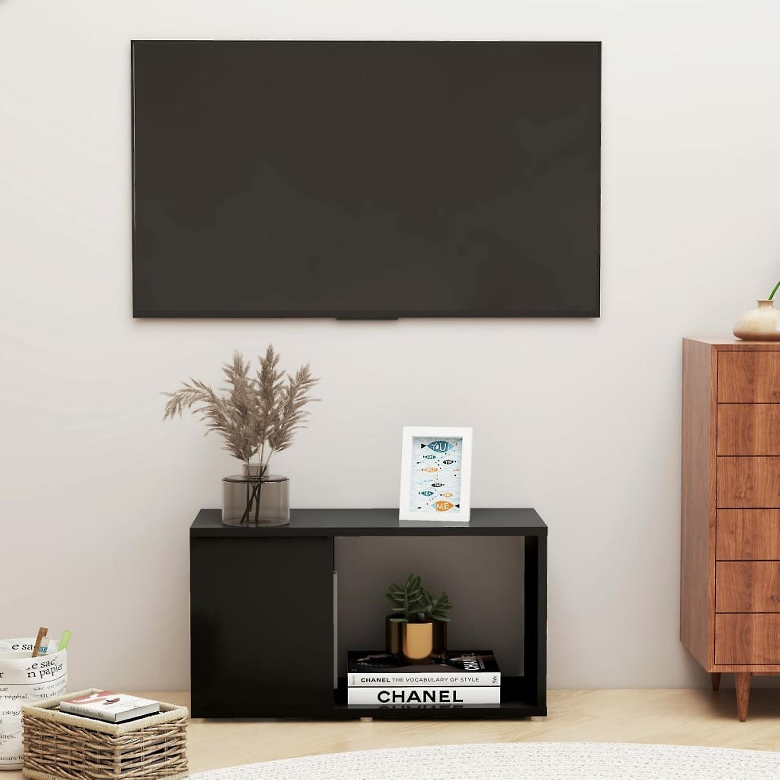 Black Tv Cabinet 60x24x32 Cm Chipboard No.335824