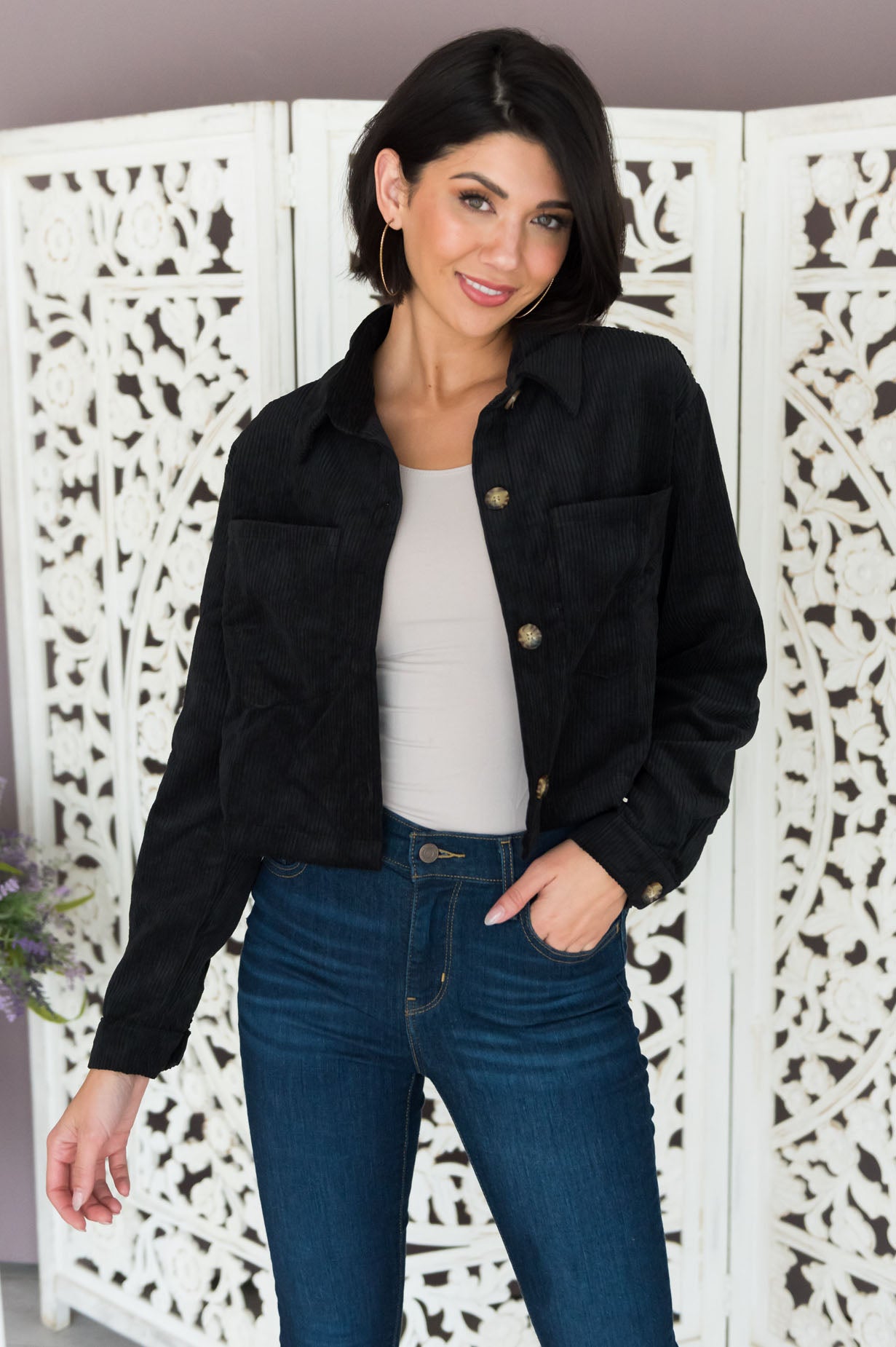 Trendy Vibes Modest Corduroy Jacket