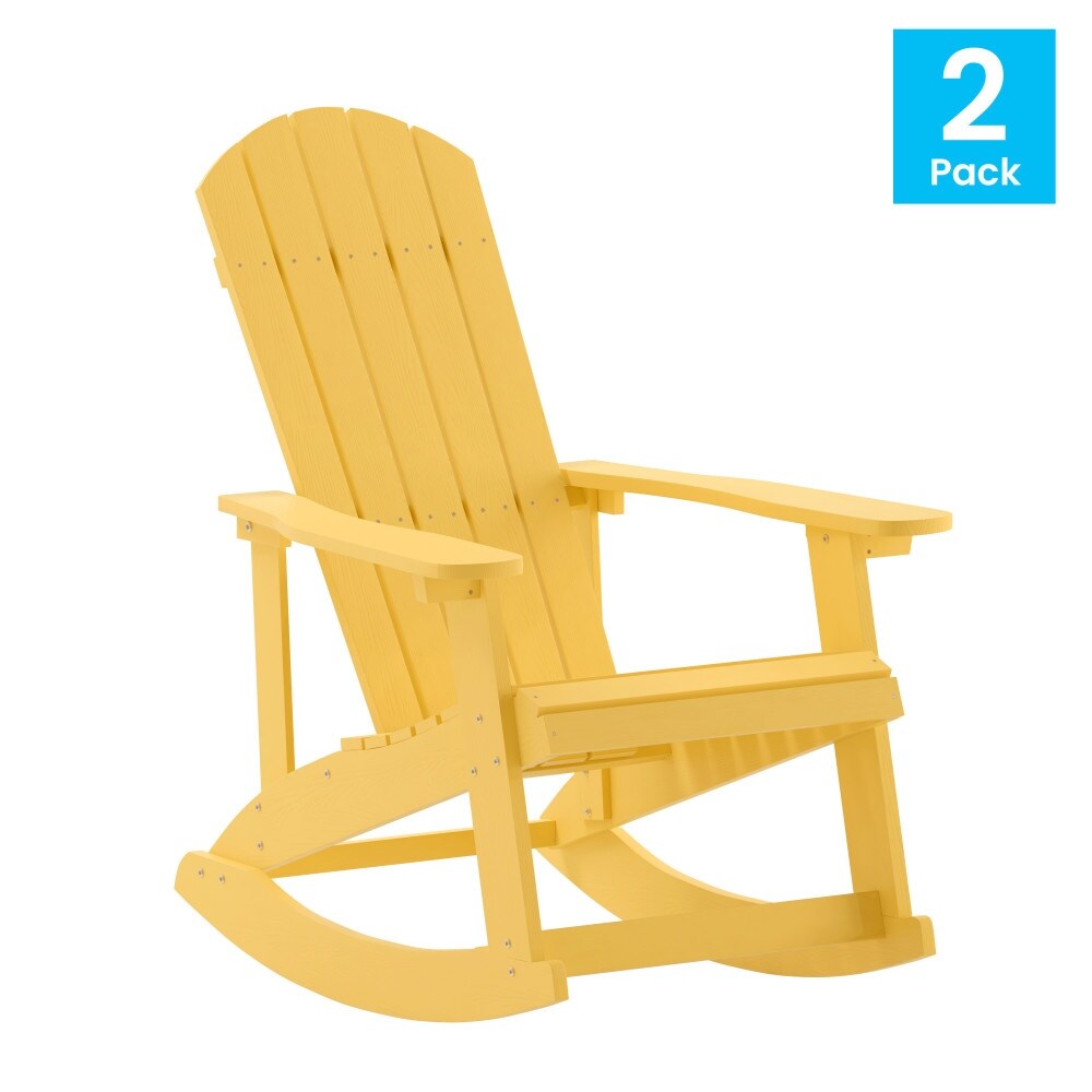 Adirondack Poly Resin Rocking Chairs for Indoor/Outdoor Use   2 Pack