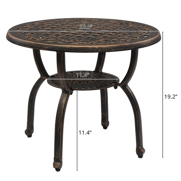 Cast Aluminum Outdoor Side Table AntiRust Outdoor Round End Table