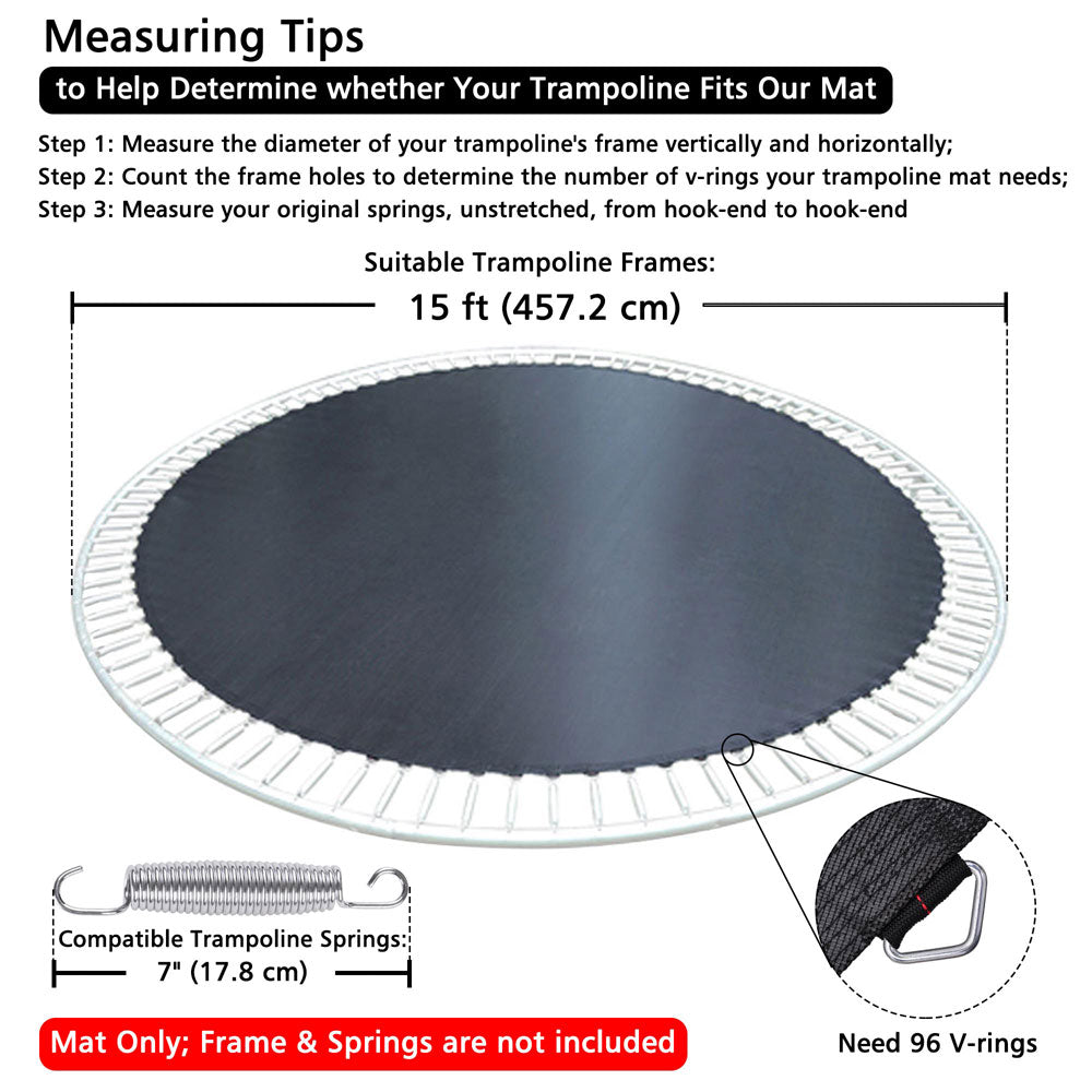 Yescom Trampoline Mat with Rings for 14 15 Foot Round Frame