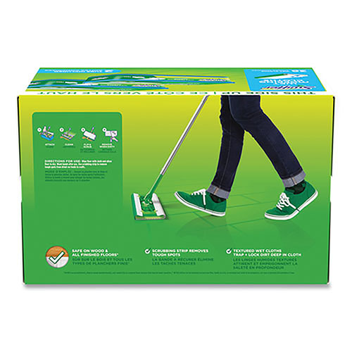 Procter and Gamble Swiffer Sweeper TRAP + LOCK Wet Mop Cloth | 8 x 10， White， Open Window Scent， 38