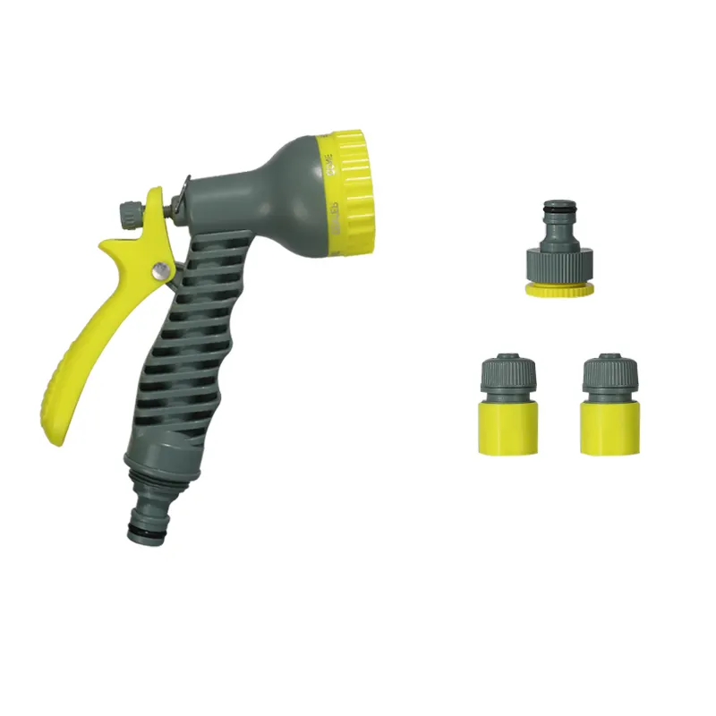 Factory supply of Quality Expandable Garden Hose Spray Gun Plastic 7 Function Spray Modes Garden Hose Nozzle Water Gun Set