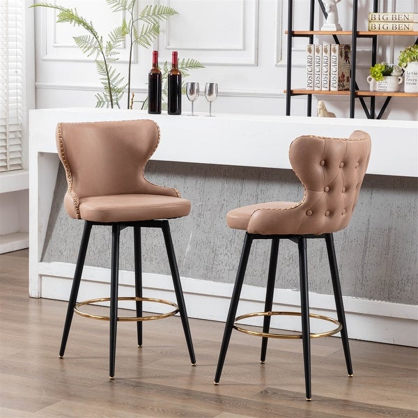 Modern 180°Swivel Bar Stool Chair for Kitchen Set of 2