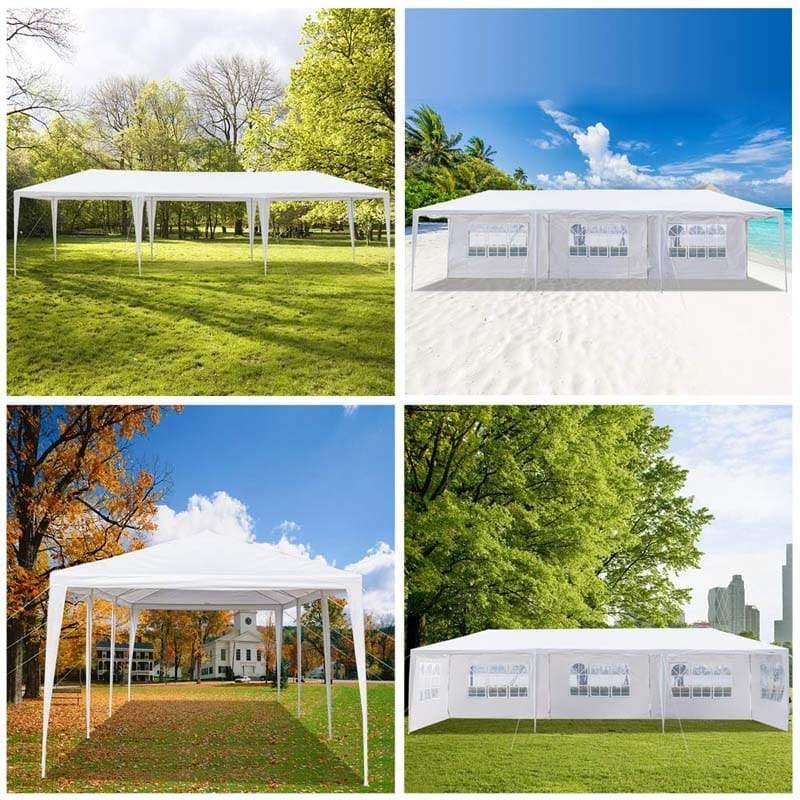 10 x 30 FT Outdoor Gazebo Canopy Tent Party Wedding Event Tent with 5 Removable Sidewalls