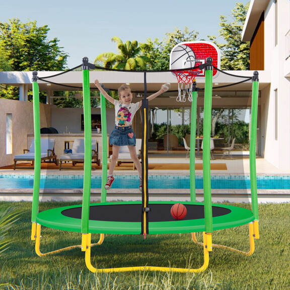 5.5FT Trampoline for Kids   65 Outdoor   Indoor M...