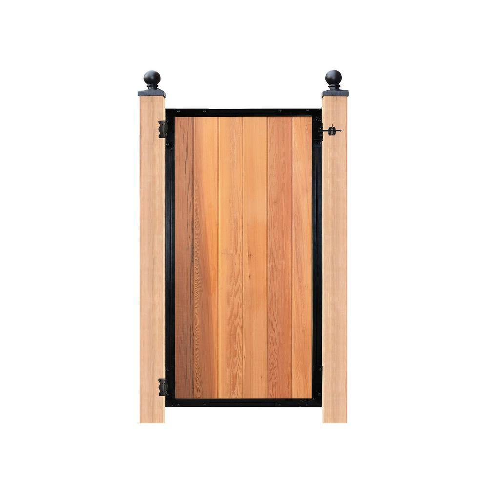 NUVO IRON Black Galvenized Steel 6-Board Gate Frame for 36.25 in. W Opening with Removable Arch PRO6