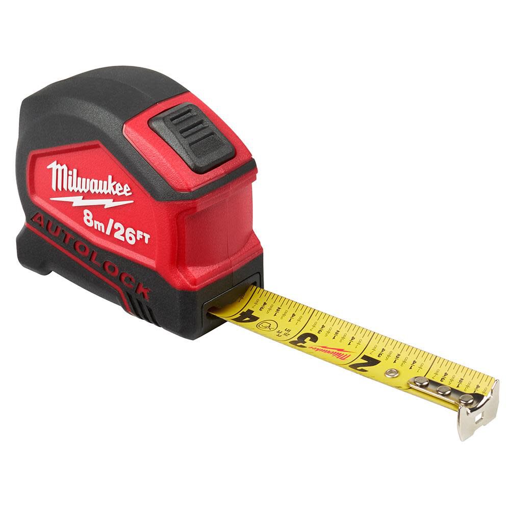 Milwaukee 8m/26' Compact Auto Lock Tape Measure 48-22-6826 from Milwaukee