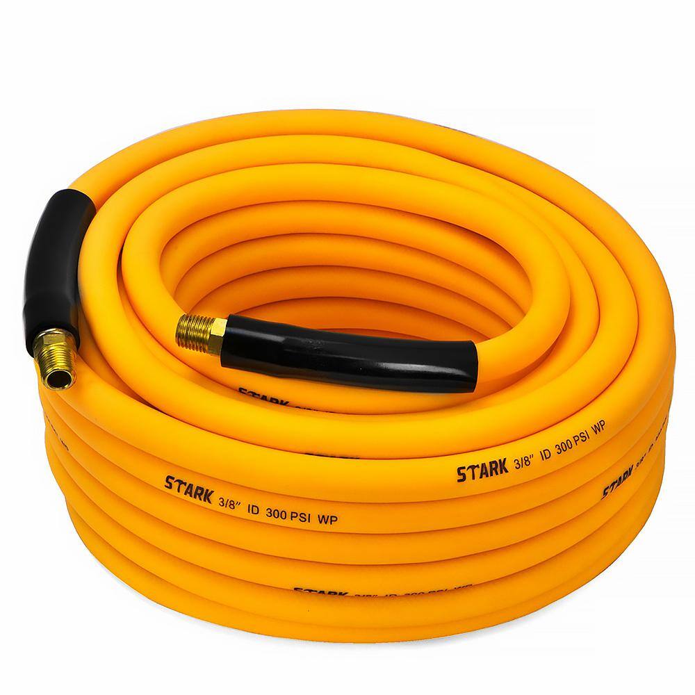 Stark 38 in. x 50 ft. Flex Reinforced Hybrid Compressor Air Hose Bend Restrictors 300 PSI in Yellow 43452