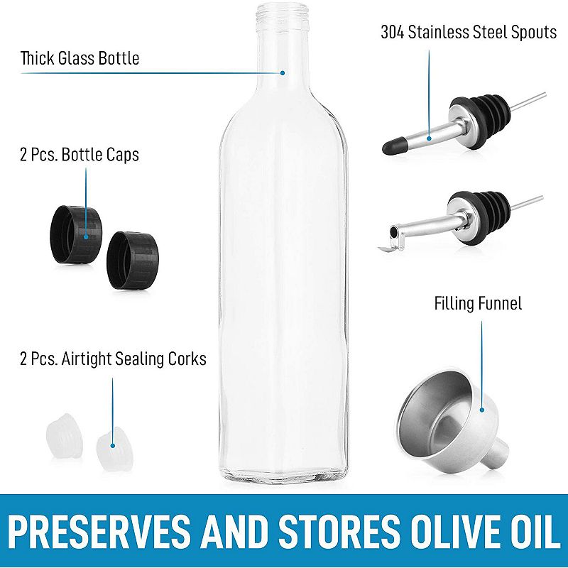 Olive Oil Dispenser Bottle with Accessories