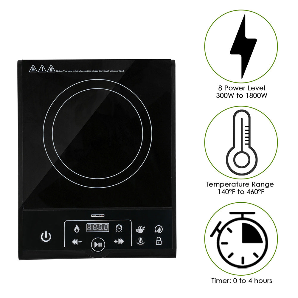 Yescom Electric Cooktop Touch Control Single Induction 11 in.