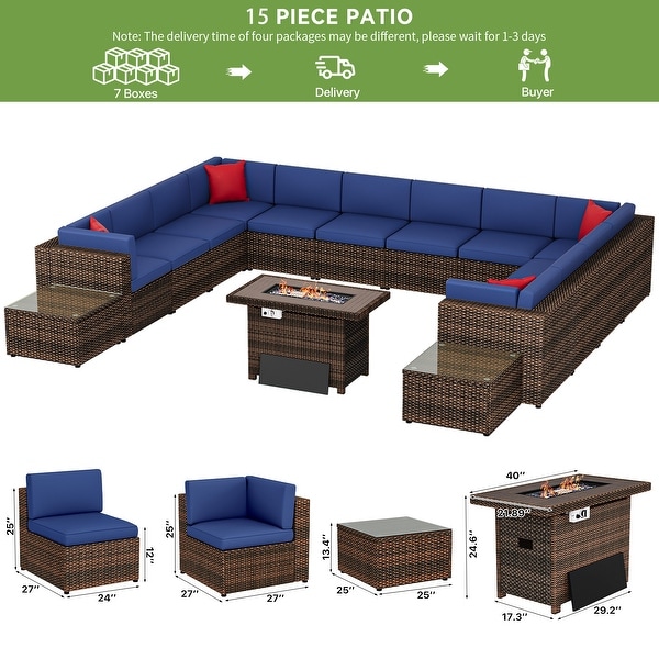 15Piece Outdoor Patio Furniture Set