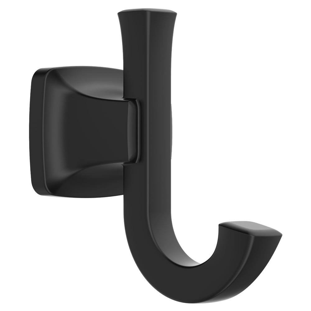 American Standard Townsend Wall Mounted J-Hook Double RobeTowel Hook in Matte Black 7353210.243