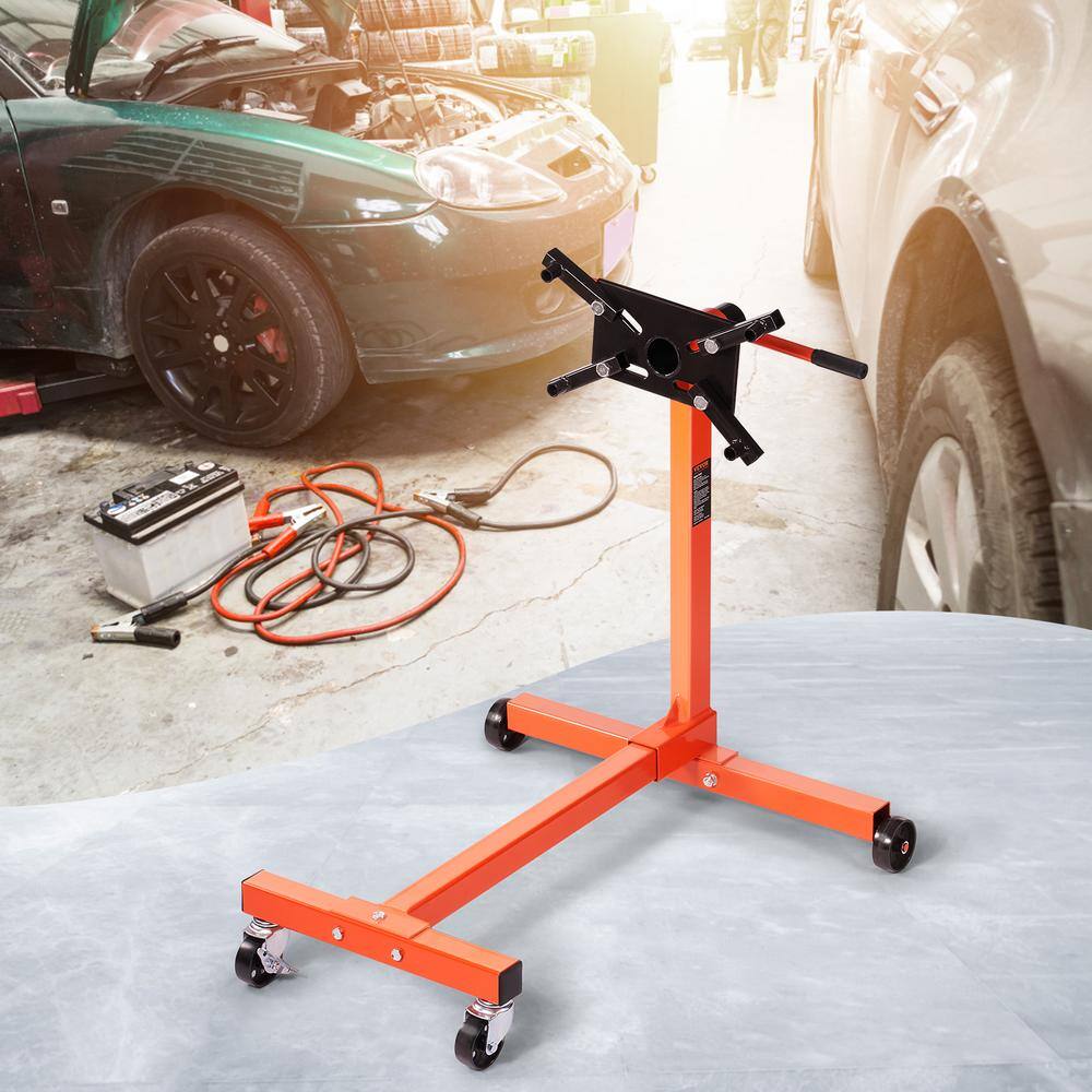 VEVOR Rotating Engine Stand 750 lbs. Load Cast Iron Motor Hoist Dolly with 360 Adjustable Head 4-Caster 4 Arms for Vehicle YDXZSF750LBS4870PV0