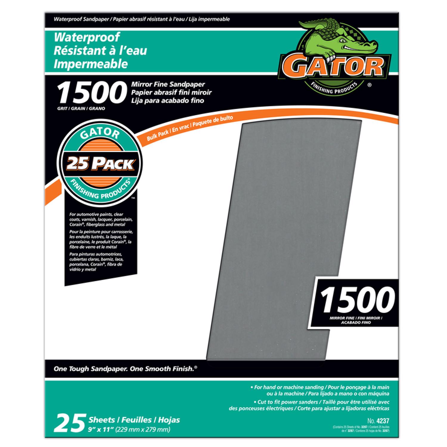 Gator 11 in. L X 9 in. W 1500 Grit Silicon Carbide Waterproof Sandpaper 1 pk