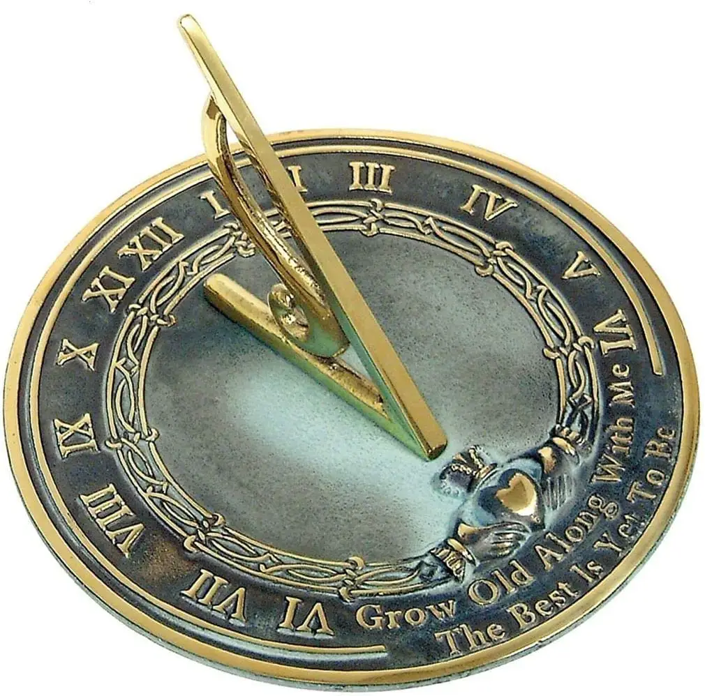 Brass Sundial Grow Old with Me Size 8 Inch Approx Made In India For Garden Home Decor Wedding Gift By Adiba Home Decor