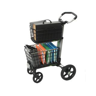 Scout Cart Scout Fold Cart with Removable Baskets Transport Tray Swivel-Front and 10 in. Rear Wheels Rubber Tires SCV2T