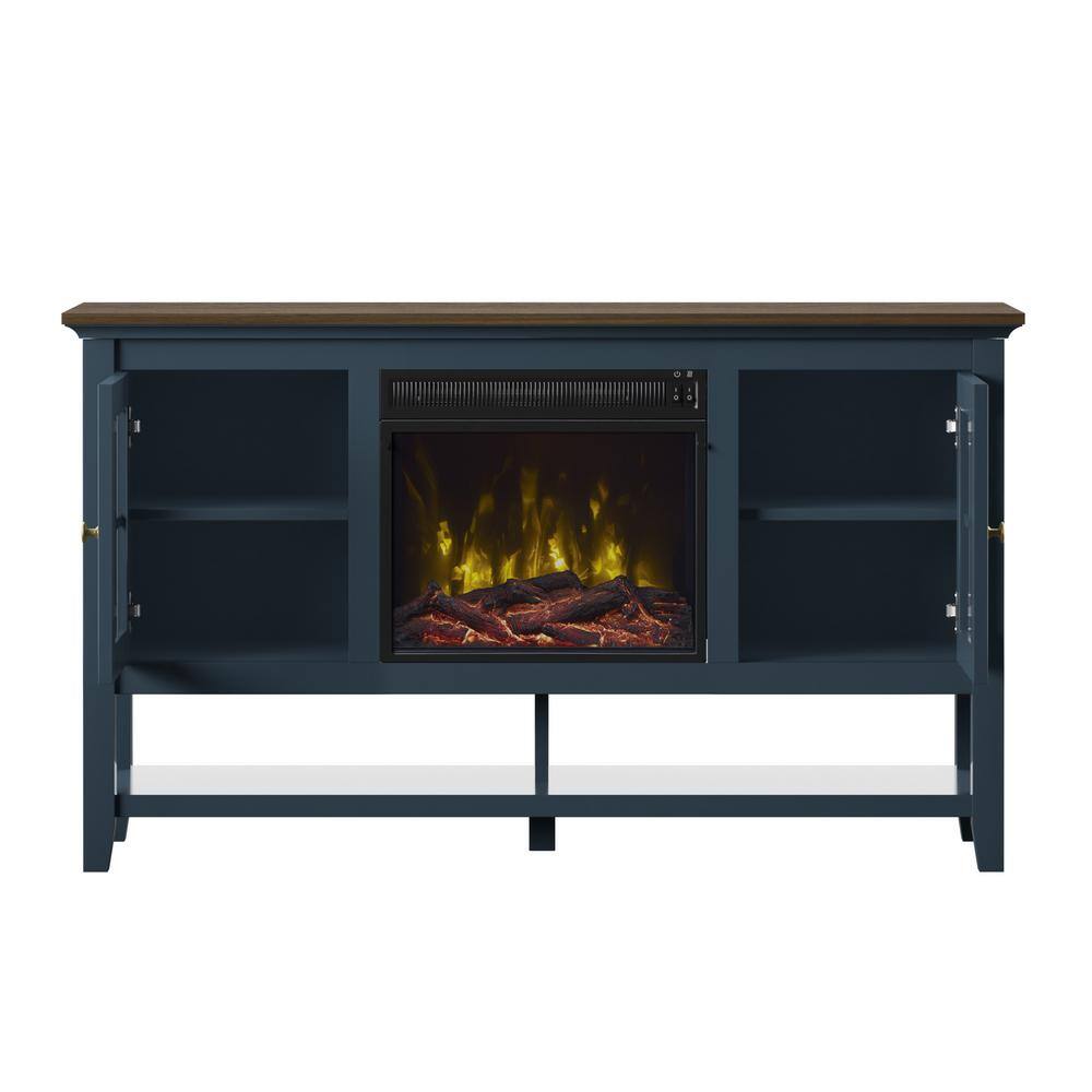 Twin Star Home 54 in. Freestanding Electric Fireplace TV Stand in Fontana Blue 18MM6762-TPP02S