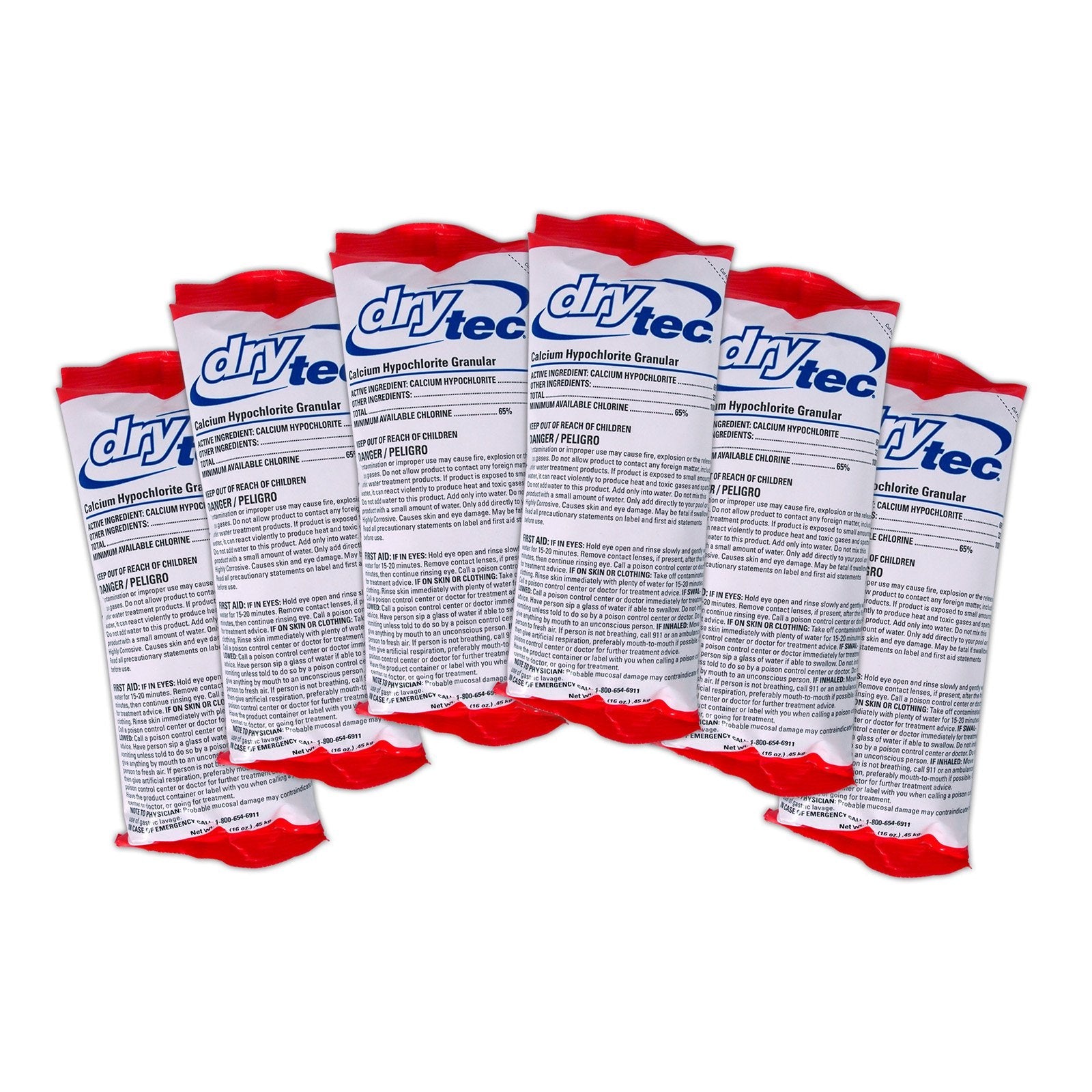 Dry Tec 68% Calcium Hypochlorite Chlorinating Shock Treatment for Swimming Pools, 12 Pack