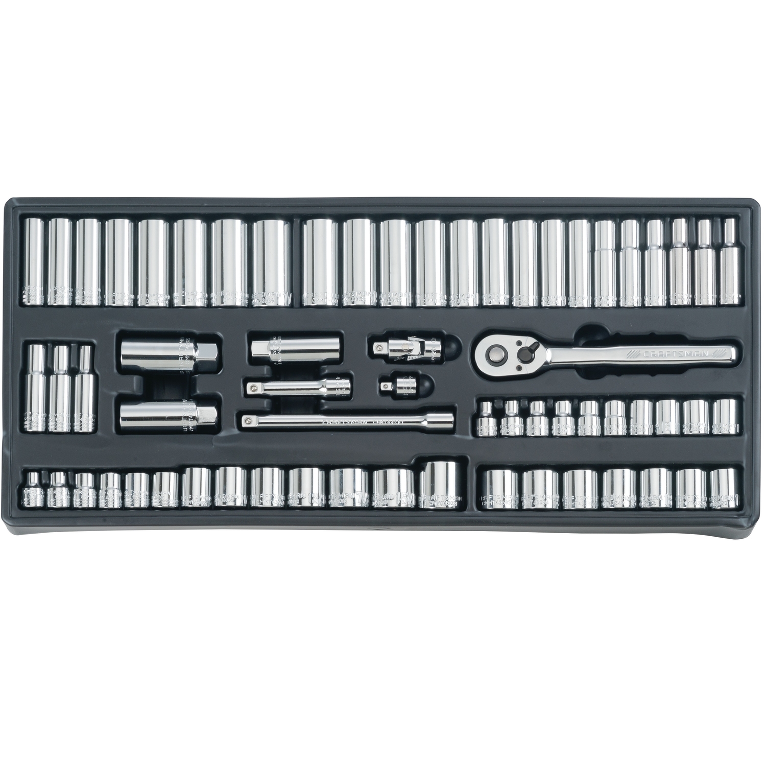 Craftsman 1/4， 3/8 and 1/2 in. drive Metric and SAE 6 and 12 Point Mechanic\u0027s Tool Set 308 pc