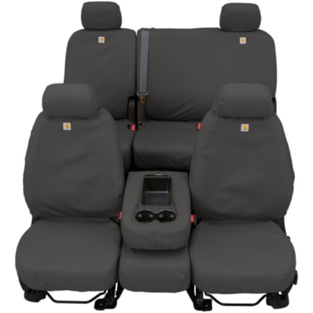 Covercraft Carhartt SeatSaver Custom First Row Seat Cover: Gravel， Duck Weave， 40/20/40 Bench Seat， 1 Pk