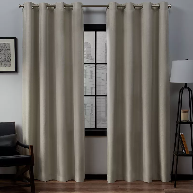 Exclusive Home 2-pack Loha Linen Grommet Top Window Curtains