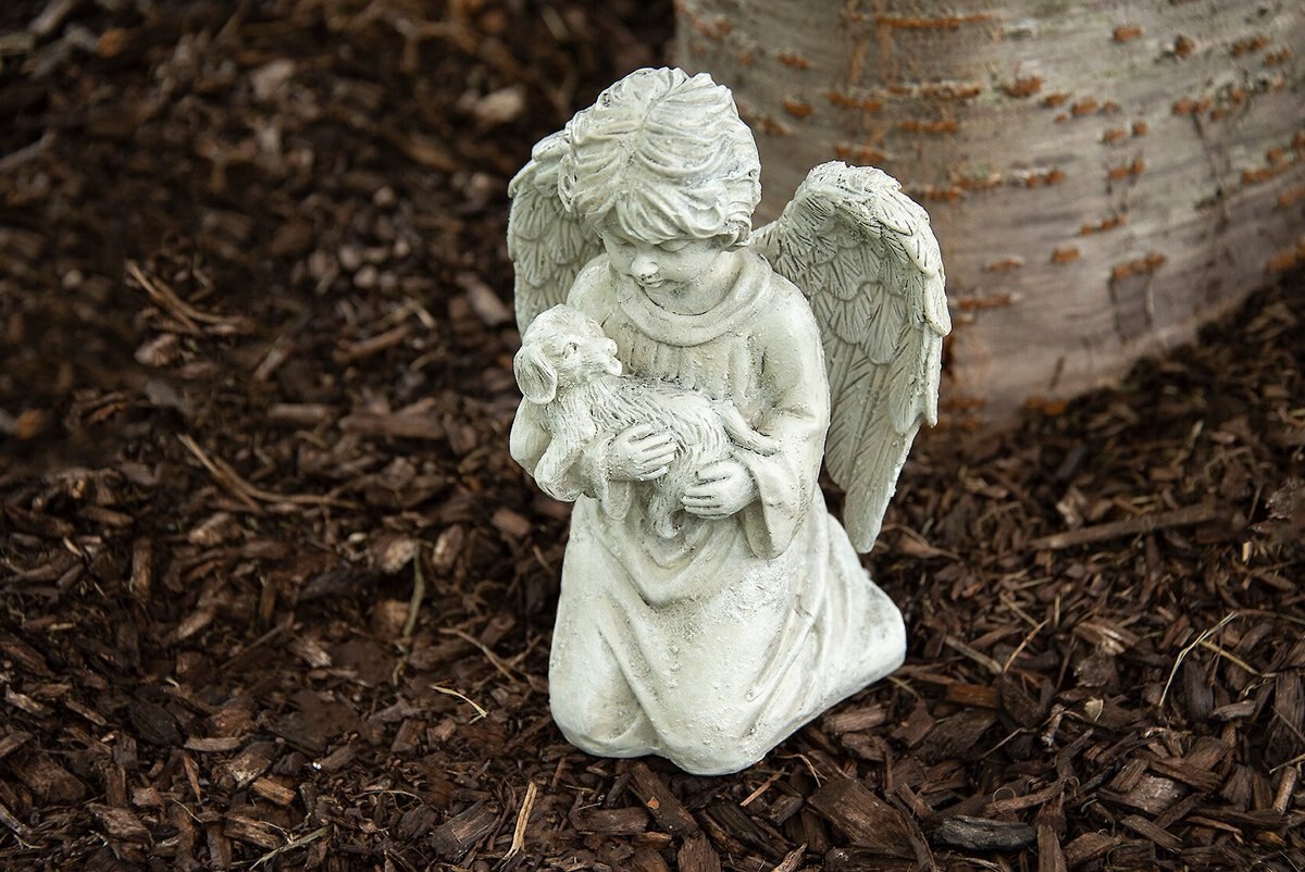 CandF Cherub and Dog Remembrance Figurine