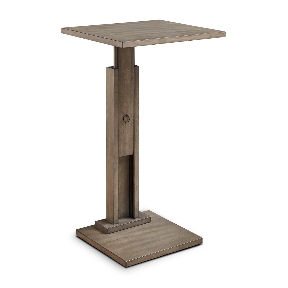 Gracewood Hollow Natural Solid Wood Adjustable height Server End Table