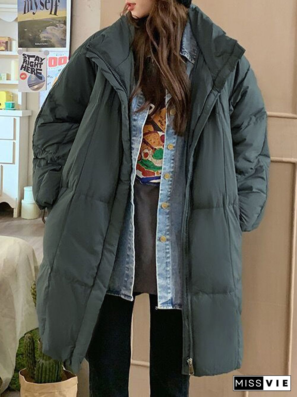 Collar Neck Thicken Loose Jacket