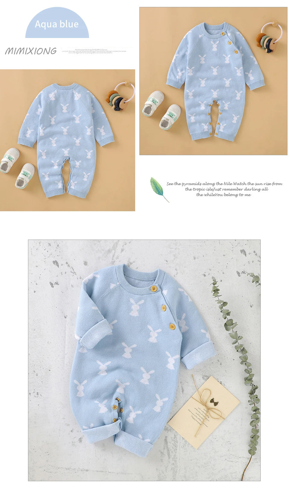 Baby Romper Cotton Knitted Newborn Boy Girl Jumpsuit Outfit  Long Sleeve Fall Toddler Infant Winter Clothing Cute Rabbit Onesies