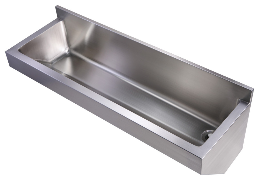 Whitehaus WHNC4513L Noah  x27s Wall Mounted Single Basin Stainless   Utility Sinks   by Buildcom  Houzz