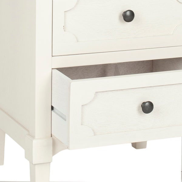 SAFAVIEH Rosaleen White 3-Drawer Storage Side Chest - 16.9