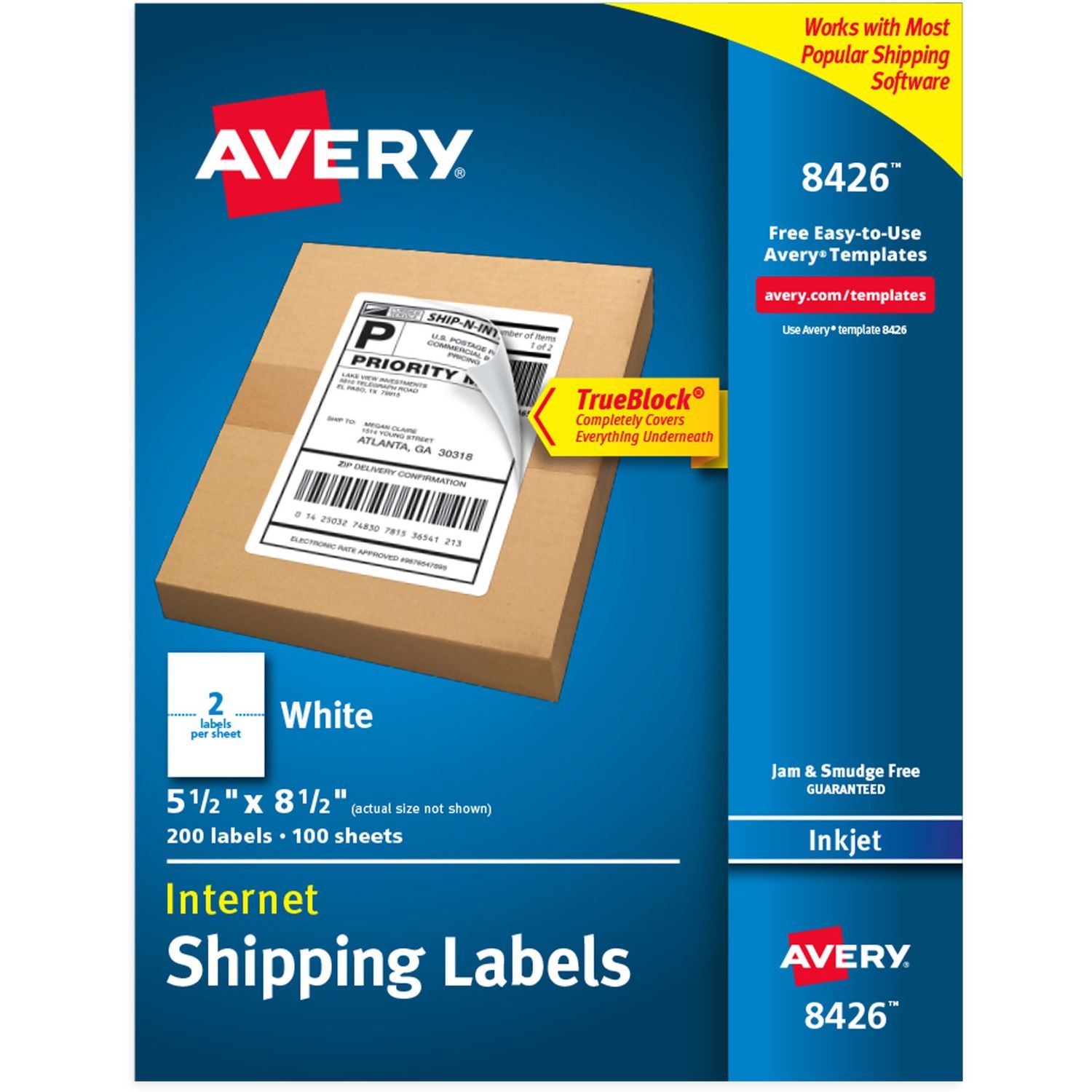 TrueBlock Shipping Labels by Avery AVE8426