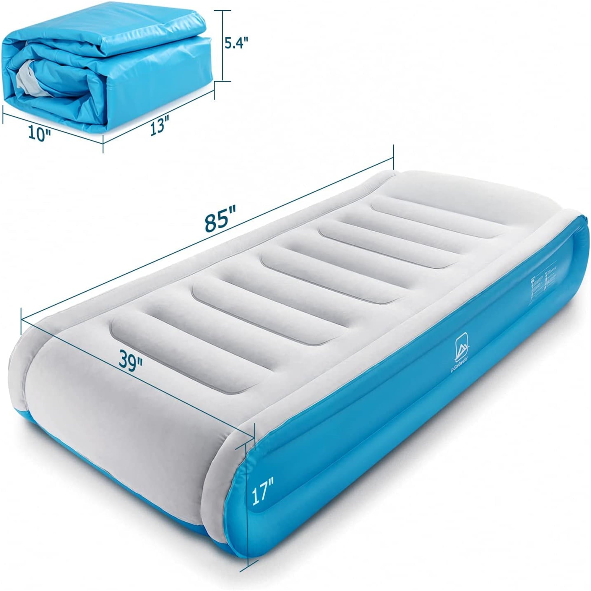 Valwix 85 x 39 x 17 ft Twin Air Mattress with Built-in Pump and Pillow， Inflatable Mattress for Home and Travel， 660 LBS Capacity