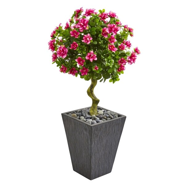 3.5' Azalea Artificial Topiary Tree in Slate Finished Planter