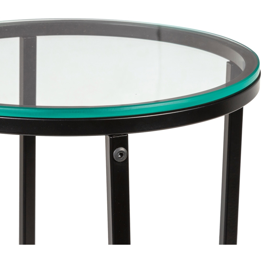 Zarna Modern Round Mixed Material Frame End Table   24\