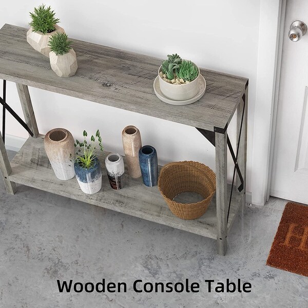 Entryway Table， 43 Inch Farmhouse Console Table