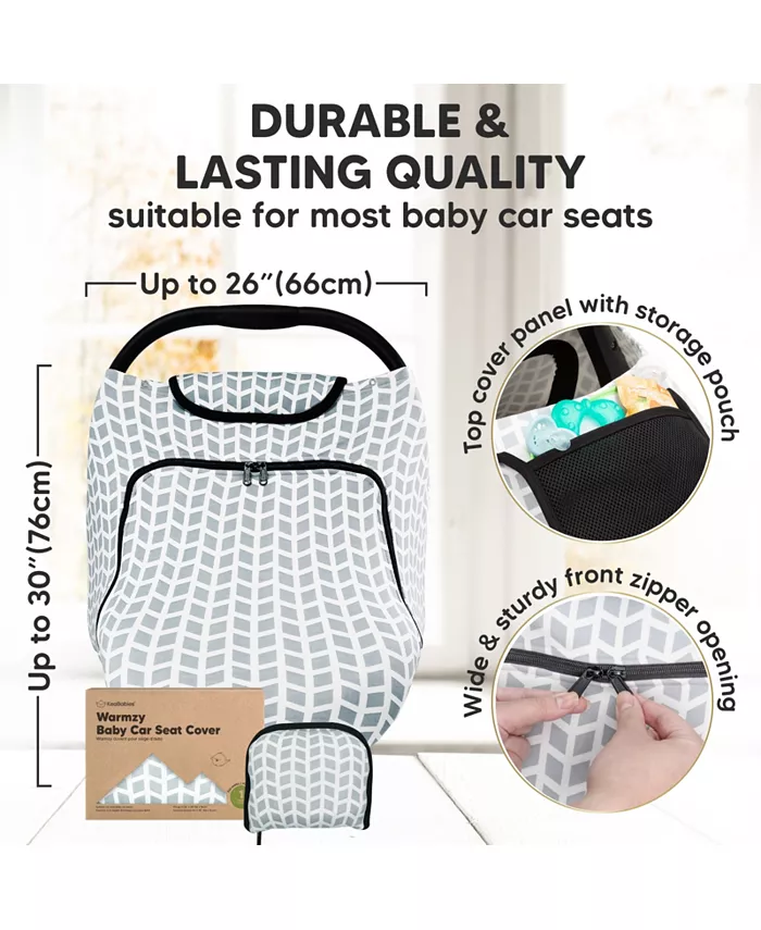 KeaBabies Warmzy Baby Car Seat Cover， Universal Stretch Fit Infant Carseat Covers for Babies， Winter Carseat Canopy