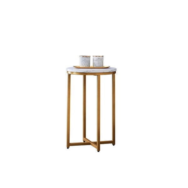 Gold Side Table Round End Table