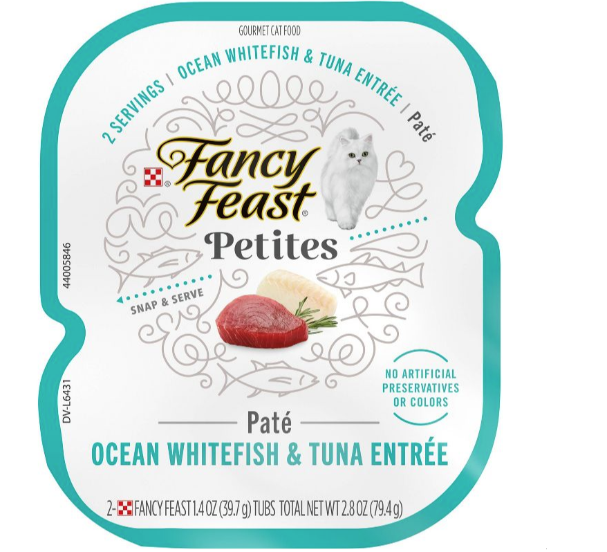 Fancy Feast Petites Petites Ocean White Fish and Tuna Pate Wet Cat Food 2.8oz