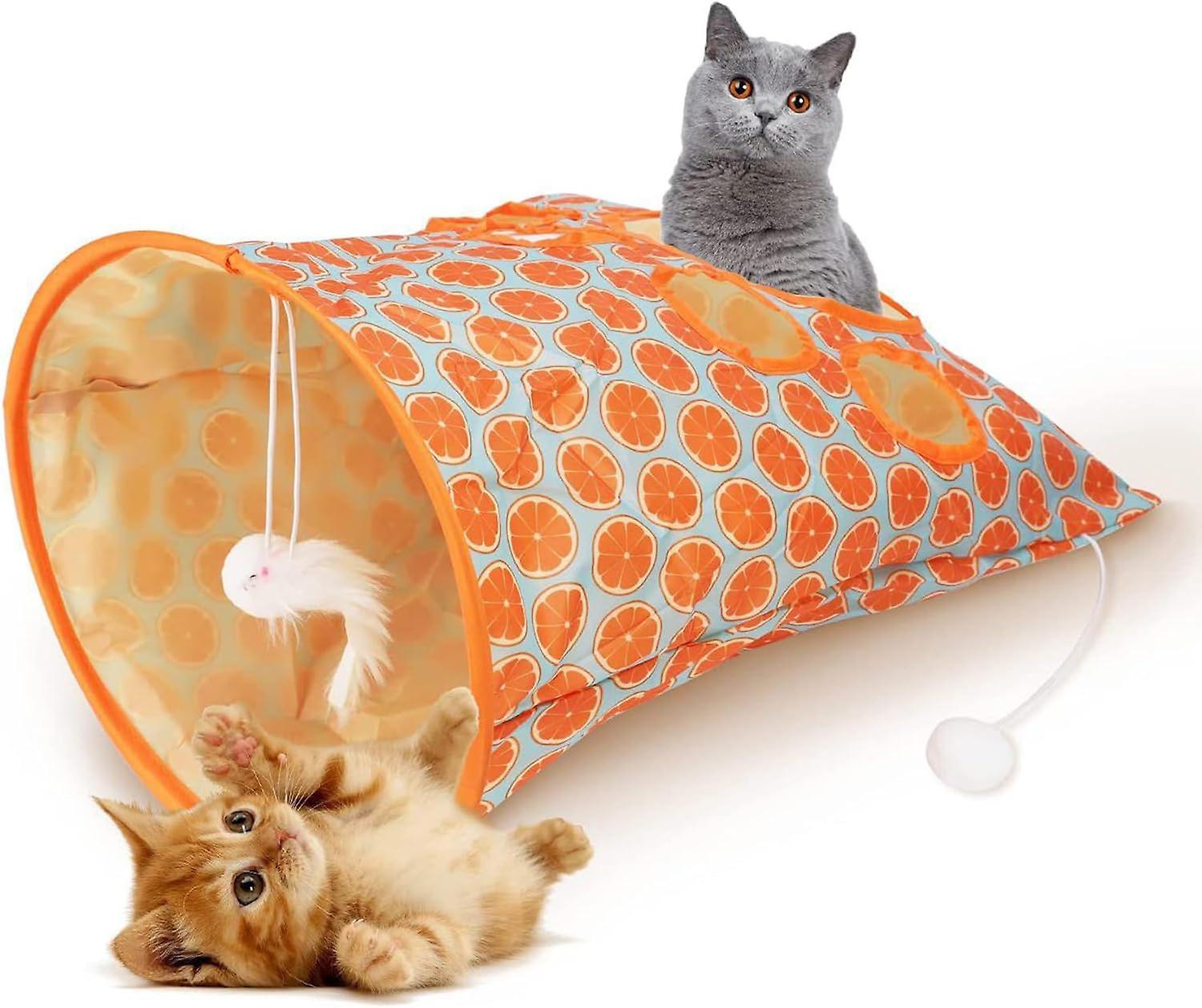 Pet Cat Tunnel Tube Toys Collapsible Tunnel Crinkle Sack Bag Pet Cat Interactive Toys Bag With 1 Little Mice